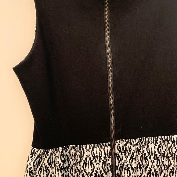 dress Madewell sz XS, EUC, fitted bodice, gathered skirt, geometric pattern - Picture 7 of 15